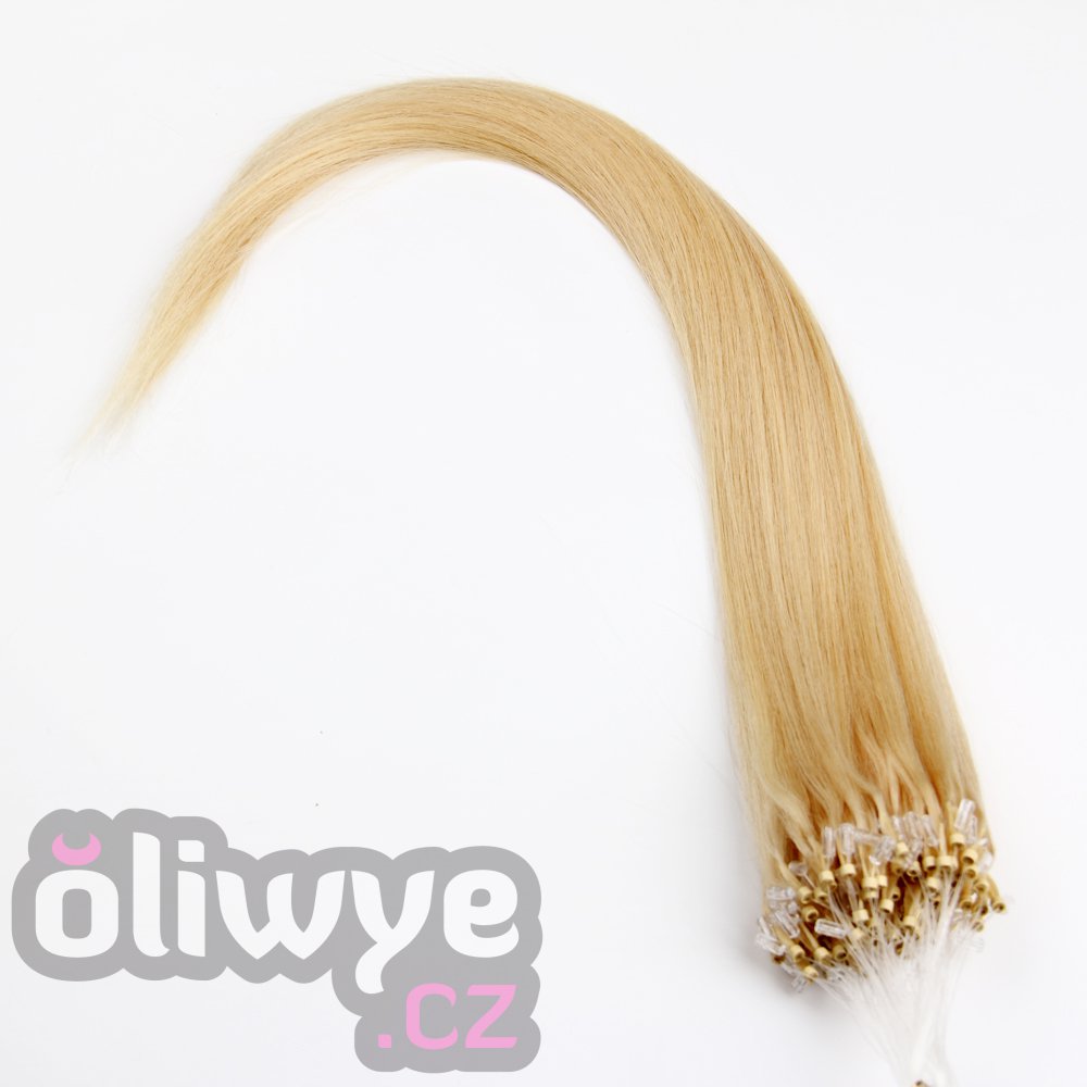 vlasy micro ring easy rings 55cm #613 světlá blond 100 pramenů remy